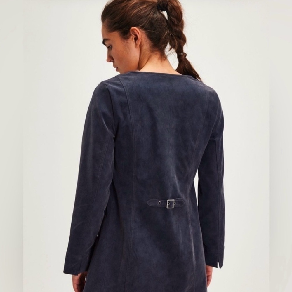 Free People Bradley Dress - Faux Suede Mini Size L –  Navy - Picture 3 of 7